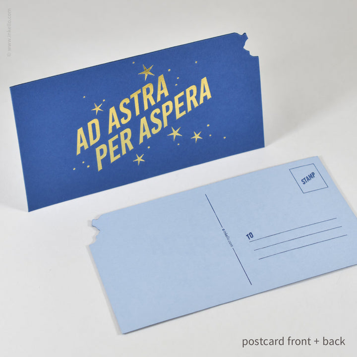 Ad Astra Per Aspera Diecut Kansas Postcard (