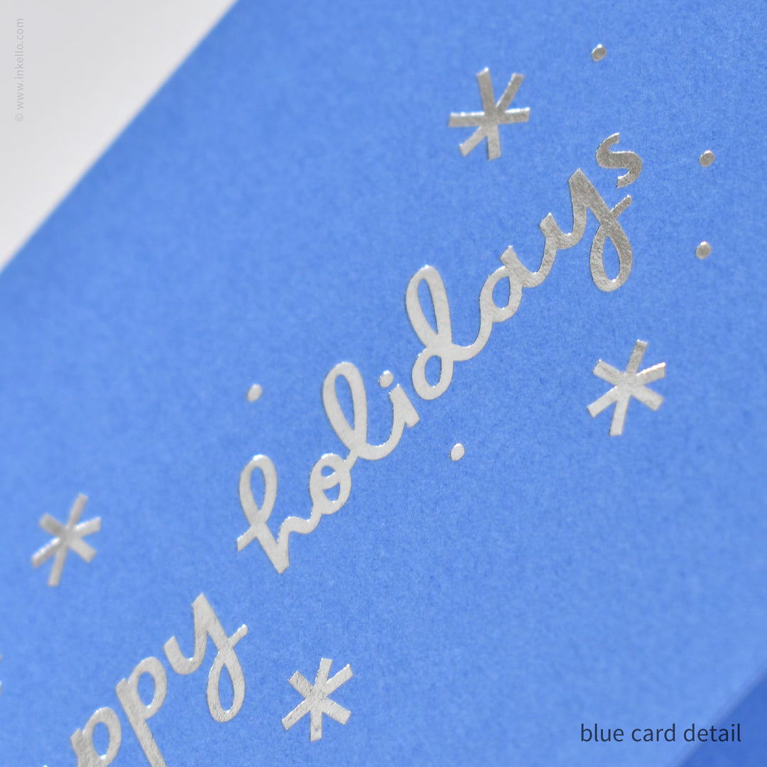 Happy Holidays Silver Snowflakes Cards (