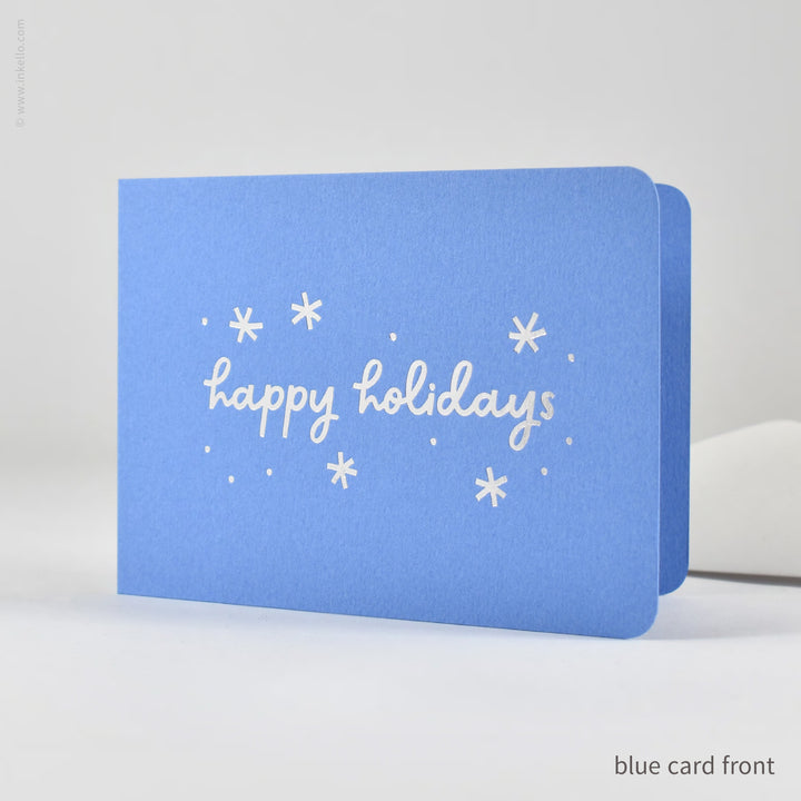 Happy Holidays Silver Snowflakes Cards (