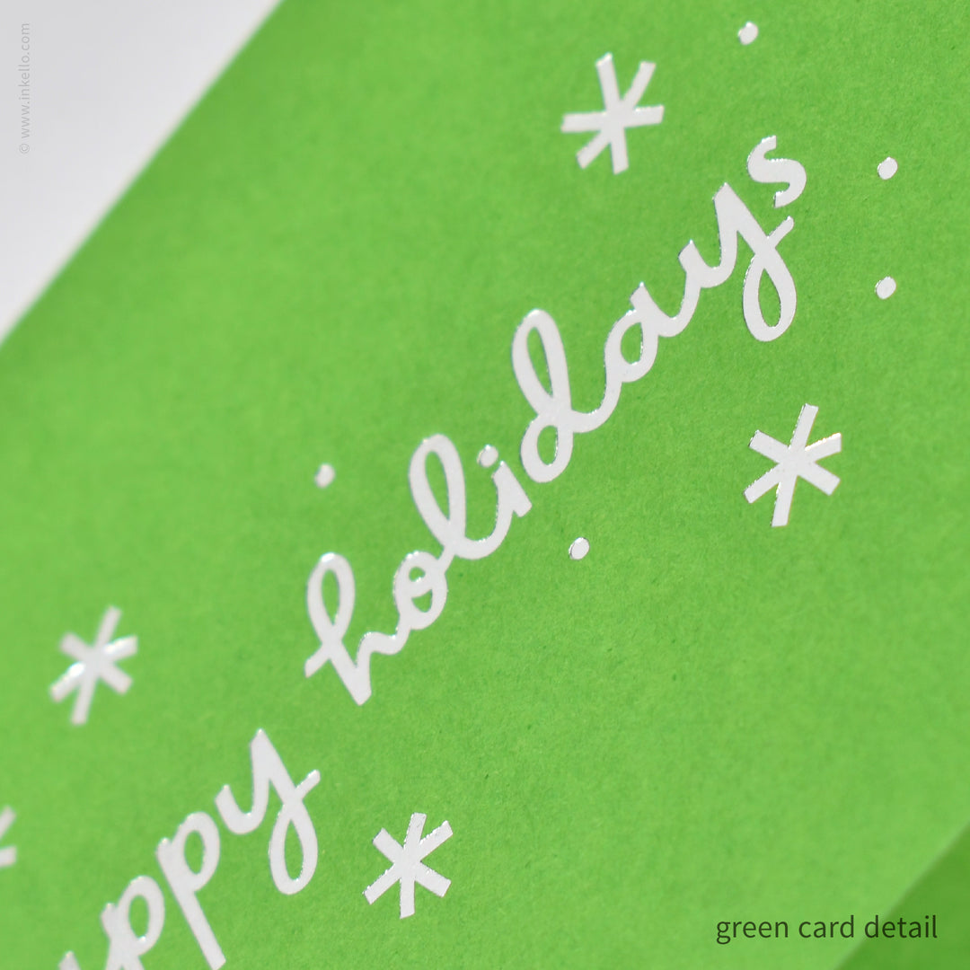 Happy Holidays Silver Snowflakes Cards (
