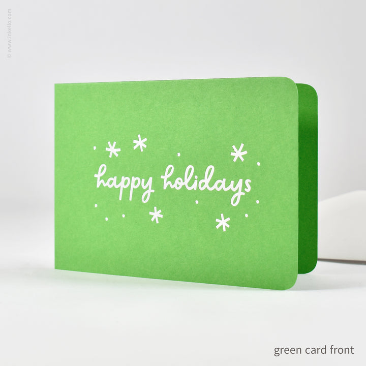 Happy Holidays Silver Snowflakes Cards (