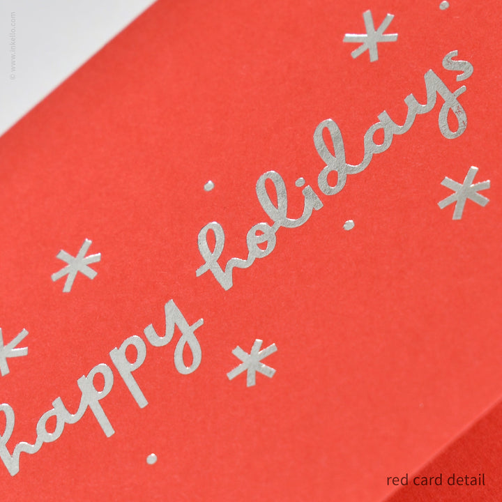 Happy Holidays Silver Snowflakes Cards (