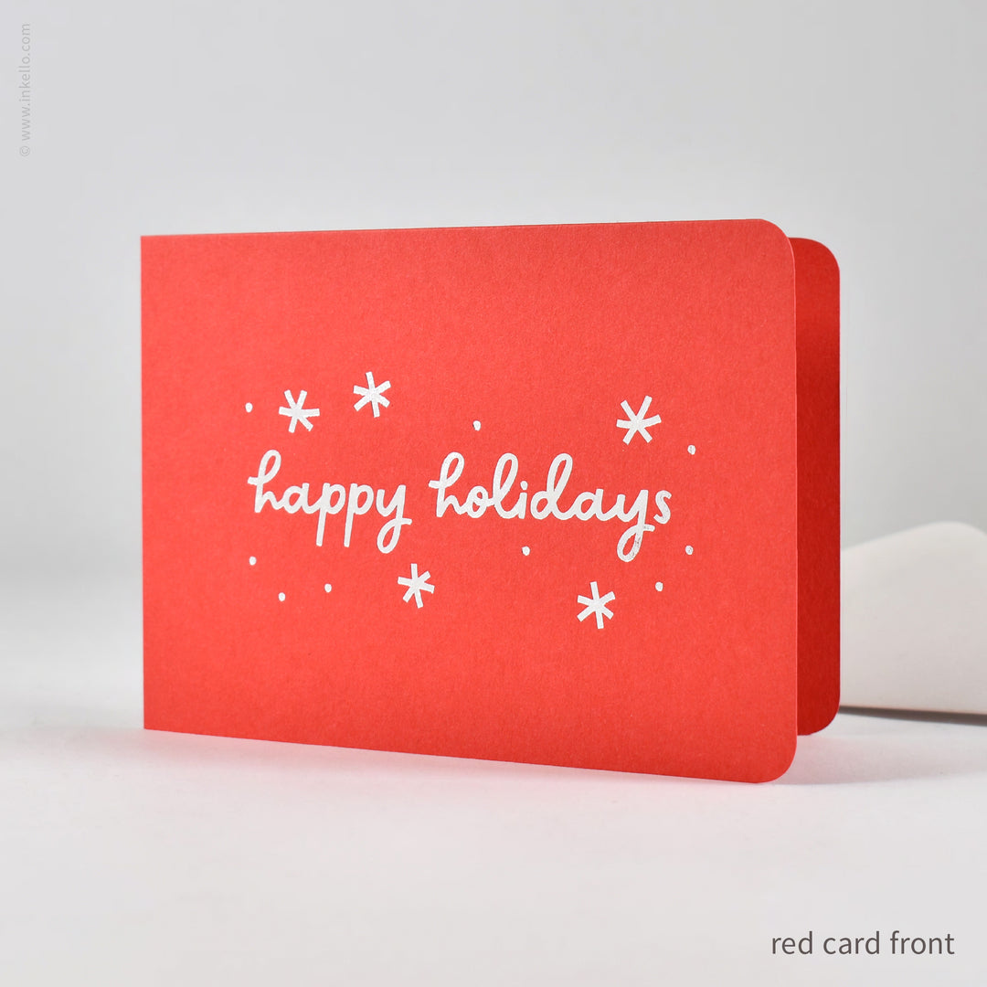 Happy Holidays Silver Snowflakes Cards (