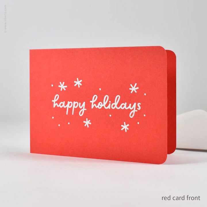 Happy Holidays Silver Snowflakes Cards (