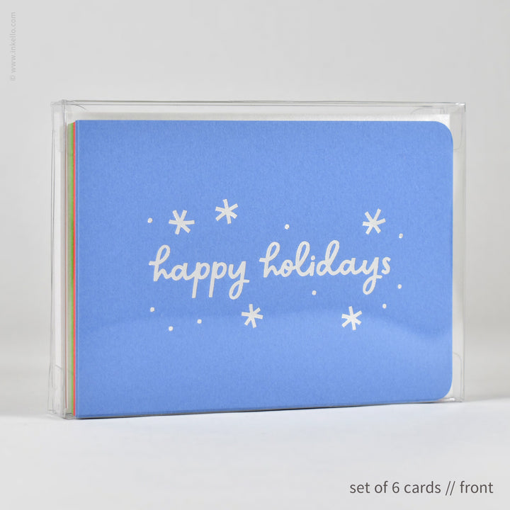 Happy Holidays Silver Snowflakes Cards (