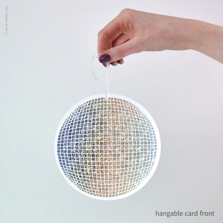 Disco Ball Hangable Birthday Card (