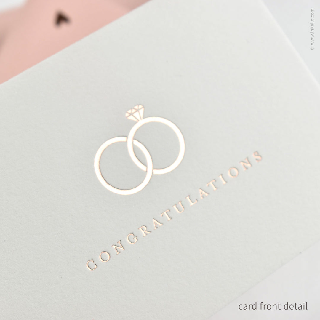 Congratulations Interlocking Wedding Rings Card (