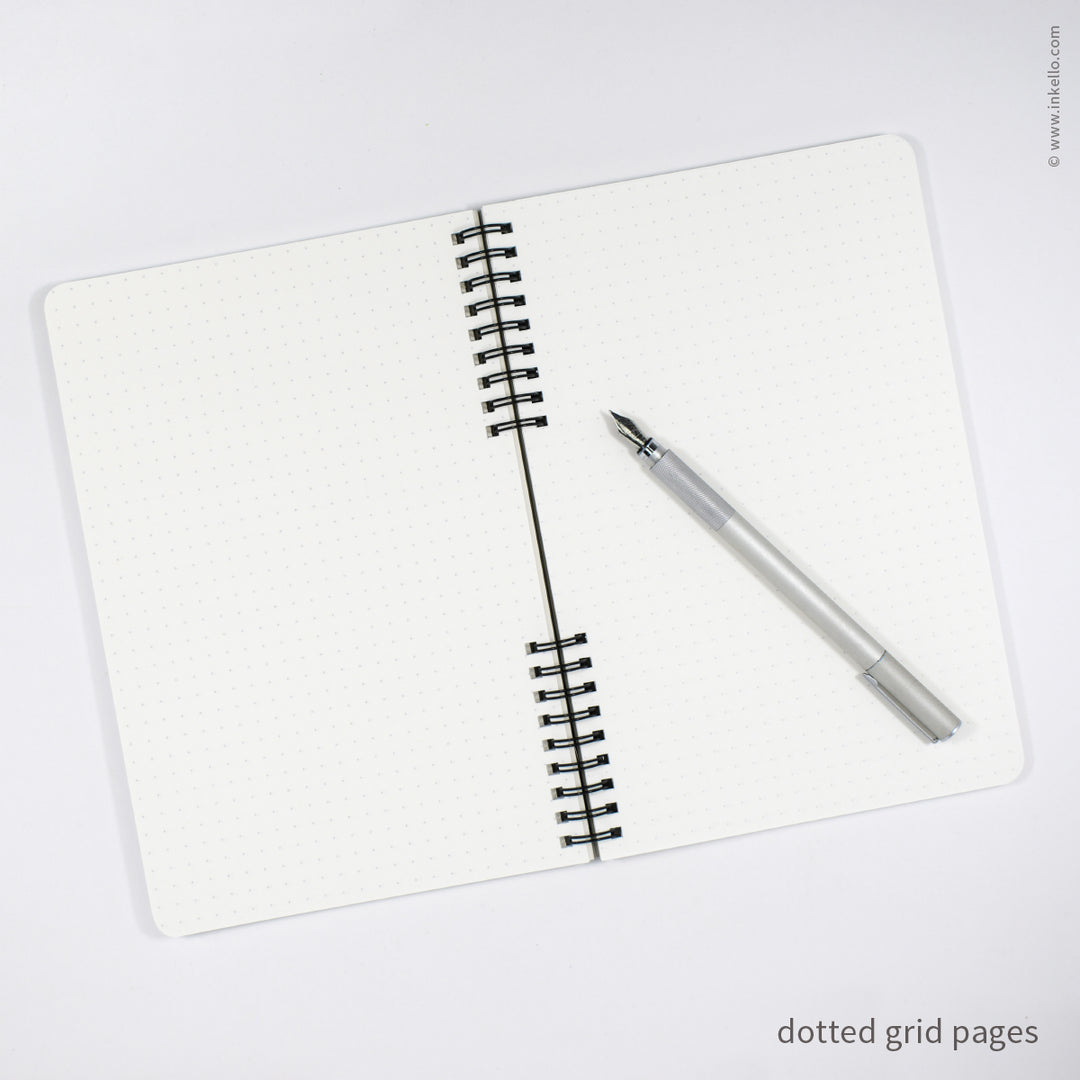 Big Burst Spiral Notebook with Grey Cover and Black Ink (