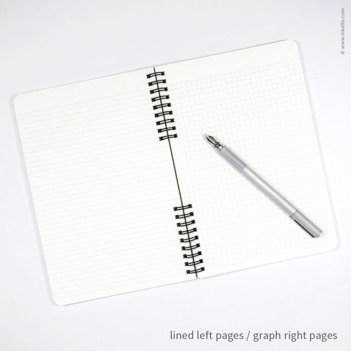 Big Burst Spiral Notebook with Grey Cover and Black Ink (